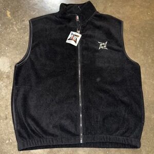 Vintage Metallica Vest Mens L Black Fleece Full Zip Giant Band Logo Jacket NWT